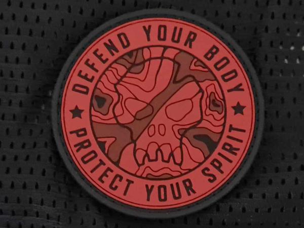 Rubberpatch Skull (rot-schwarz)